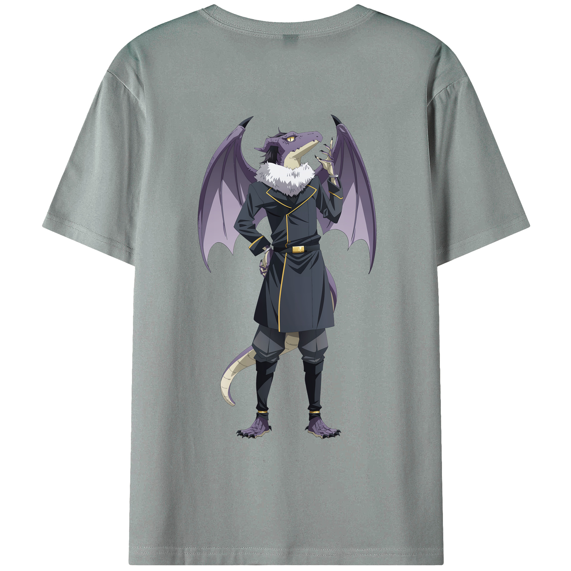 （画像用） 転スラ Regarding Reincarnated to Slime 綿100％ メンズ半袖Tシャツ（バックプリント） 通気性